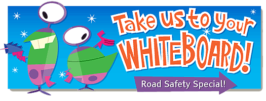 Free Road Safety Week cartoons and animations. Aliens and Chickens.